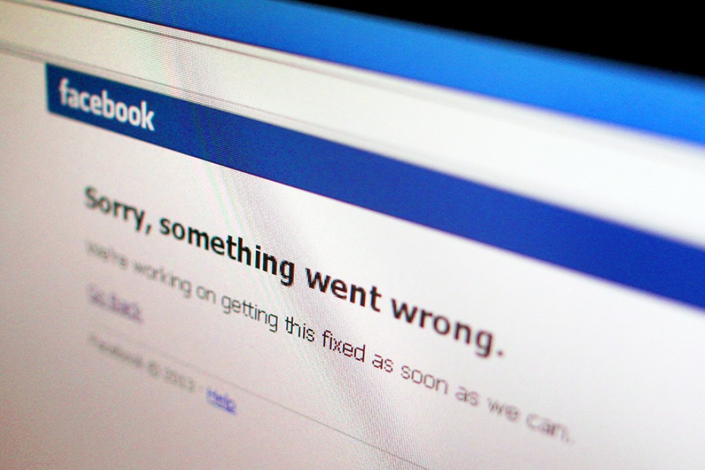 The Facebook error message. Photo: Reuters