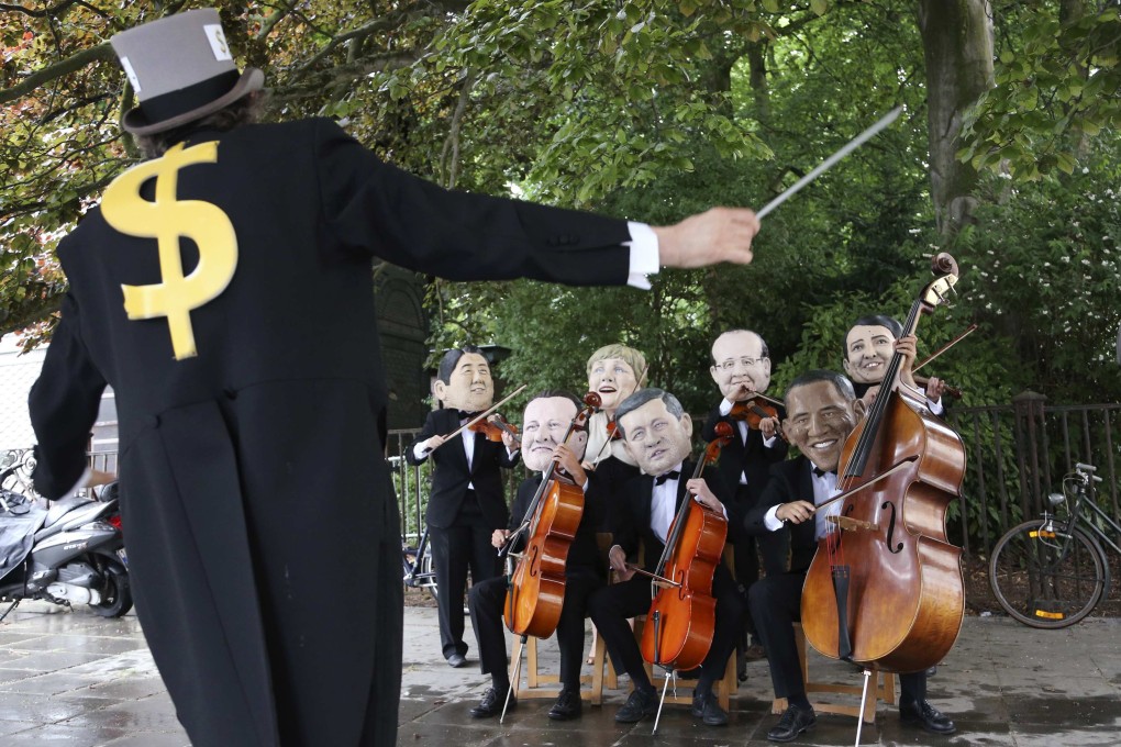 Activists protesting against wealth disparities ahead of a G7 summit in Brussels this month. Photo: Reuters