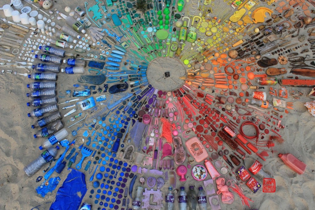 Her installation Waste Mountain Water No 4 at Kenting National Park in Taiwan.