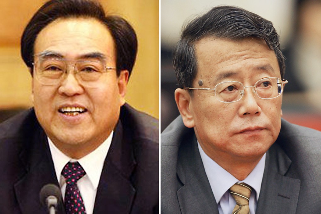 Du Shanxue (left) and Ling Zhengce are under investigation by the Communist Party's top graft-fighting body. Photos: Screenshot via Weibo, CNS