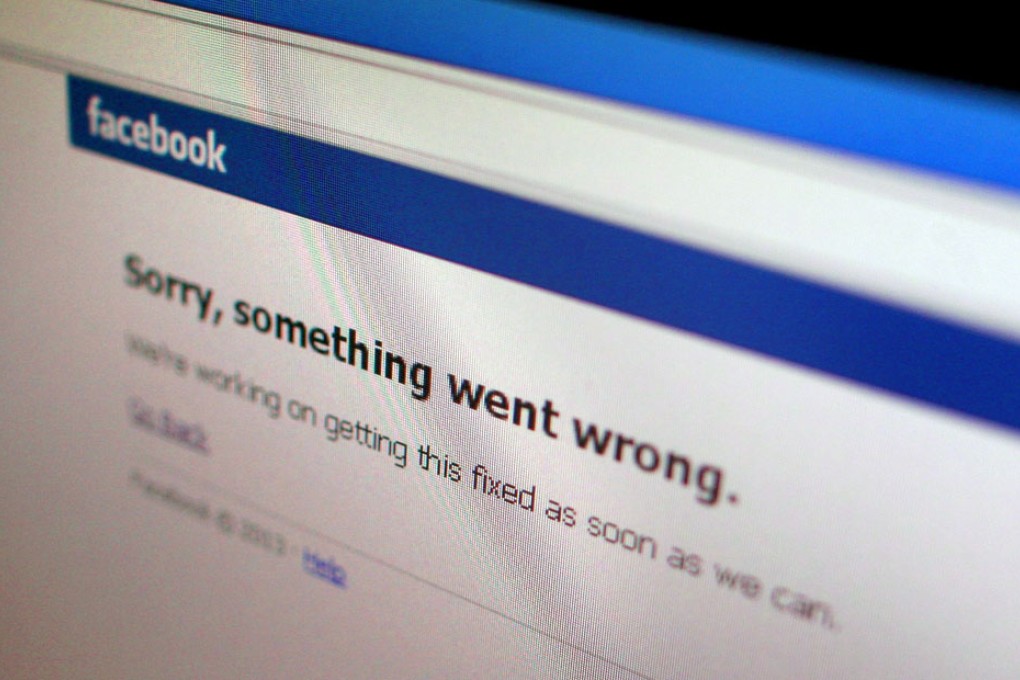 Facebook went down across the world at about 3.50pm Hong Kong time, setting off a flurry of panicked messages on other social media. Photo: Reuters