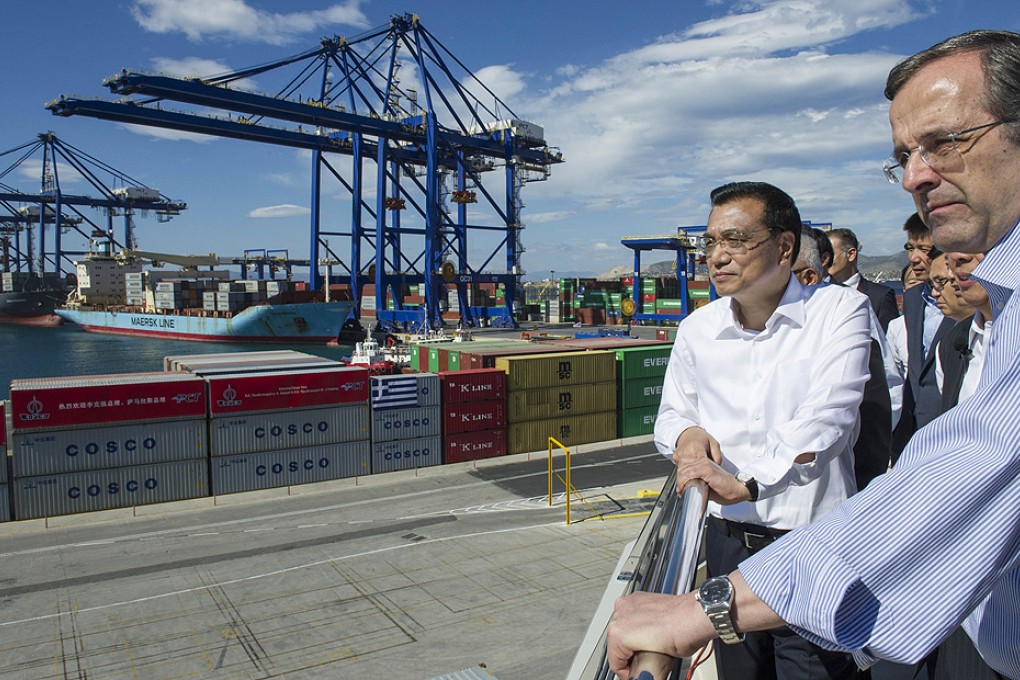 Li Keqiang with Greek premier Antonis Samaras. Photo: Xinhua