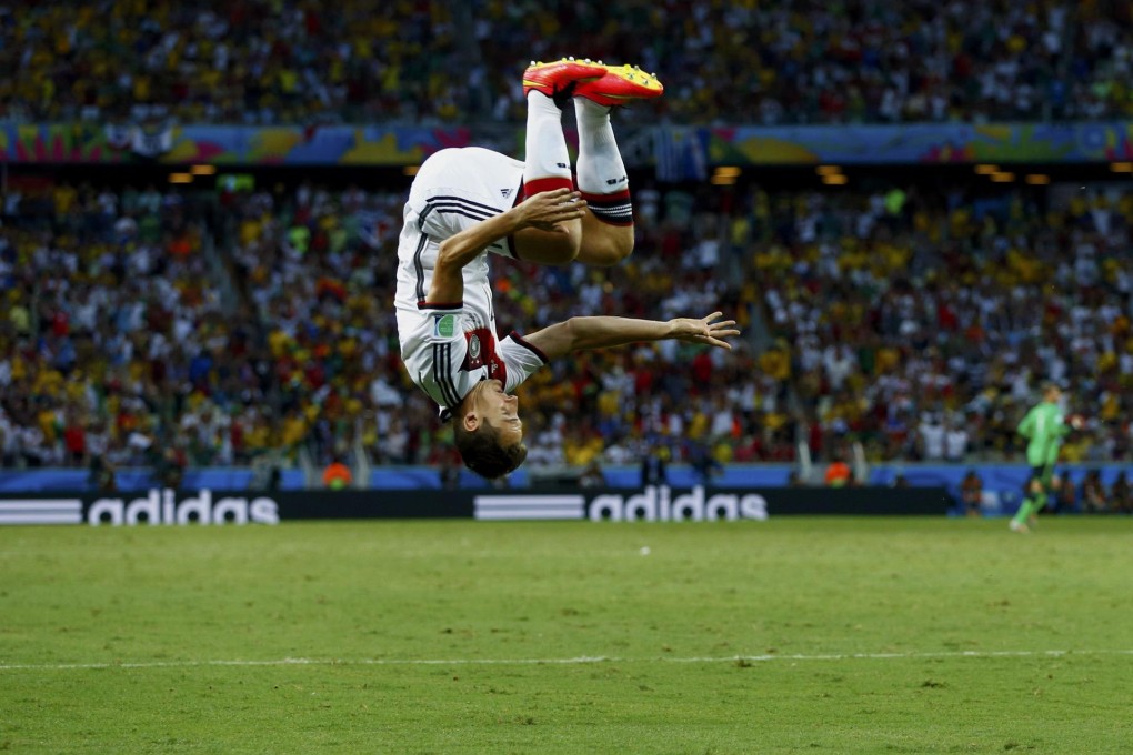 Germany's Miroslav Klose celebrates after scoring the equaliser against Ghana during their group G match in Fortaleza. Photo: Reuters