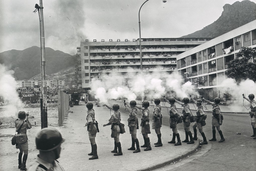 Police fire tear gas during the 1967 riots. Photo: SCMP