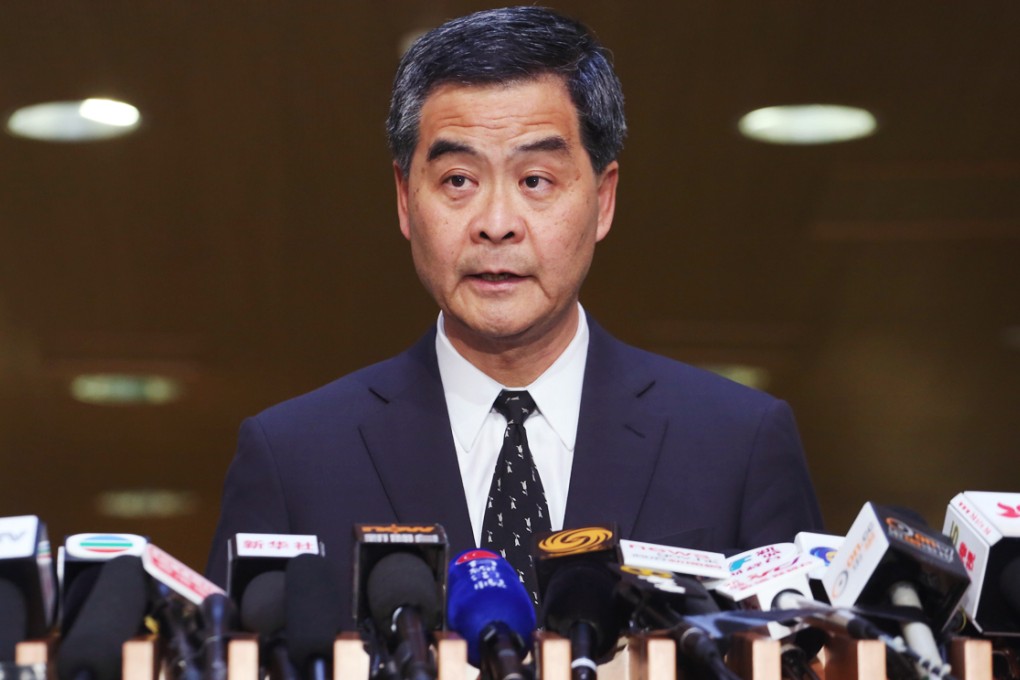The chief executive argued the majority of voters in Occupy's poll were expressing a desire to elect their next leader by universal suffrage. Photo: Felix Wong