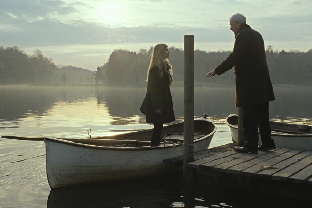 Michael Caine and Clemence Poesy in a scene from the film.