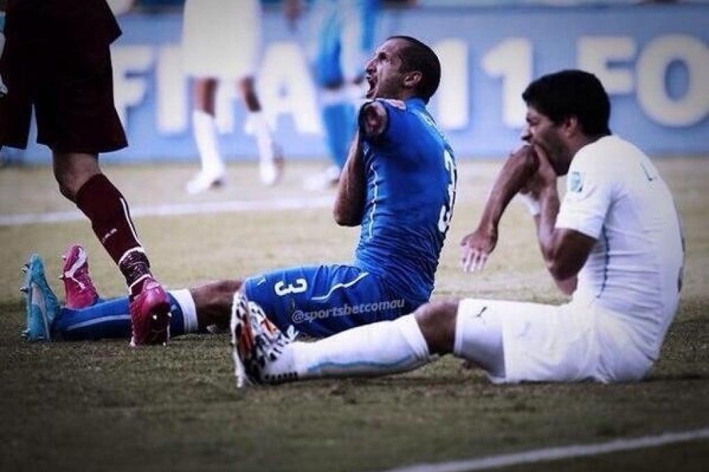 Luis Suarez enjoys his lunch in one of the more amusing of the millions of Photoshops that mushroomed on social media, showing how much we enjoy the soap opera villain's misdeeds.