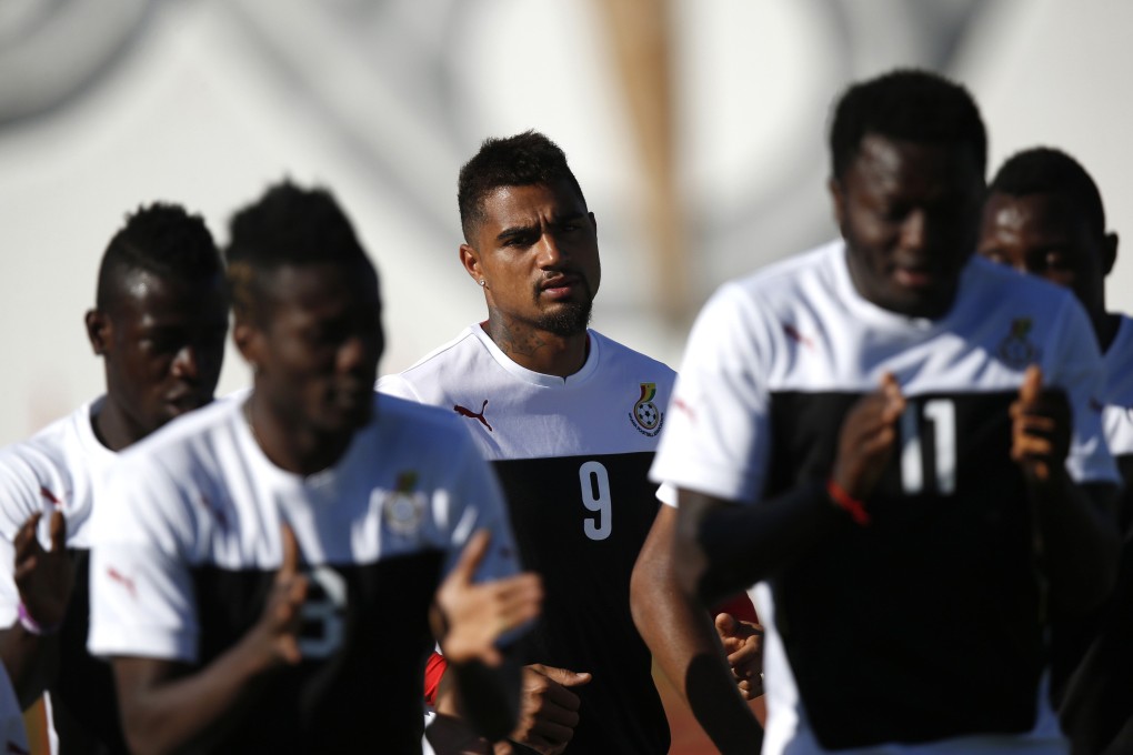 Ghana's Kevin-Prince Boateng (9) and teammate Sulley Muntari (11) have been suspended over disciplinary breaches. Photo: Reuters