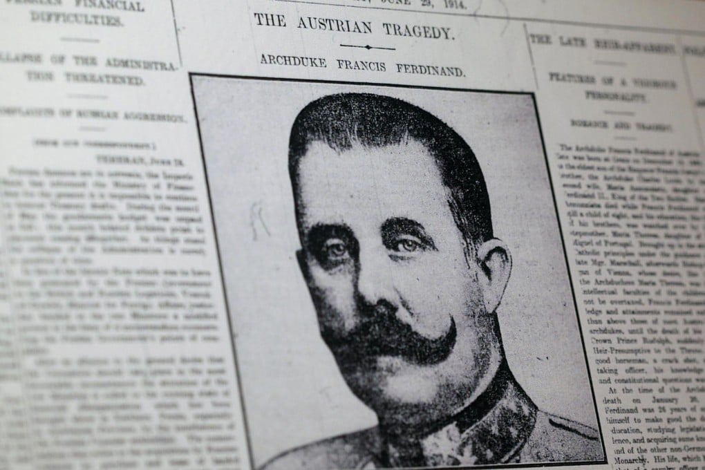 A newspaper from 1914 reporting Ferdinand's murder. Photo: AP