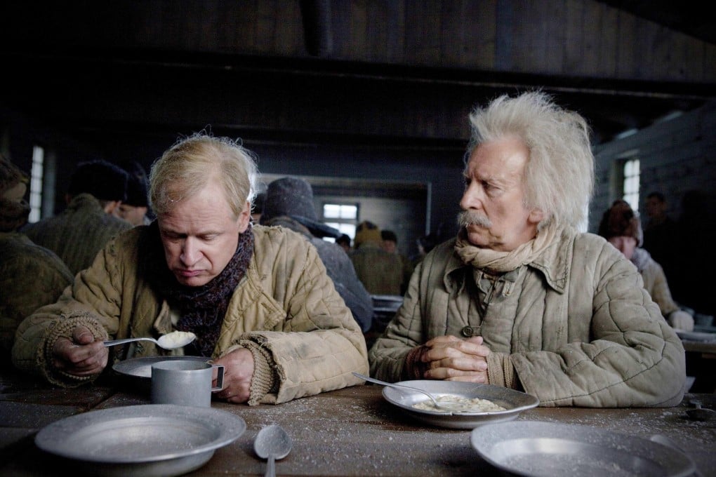 Robert Gustafsson (left, with David Shackleton) in a scene from the film.