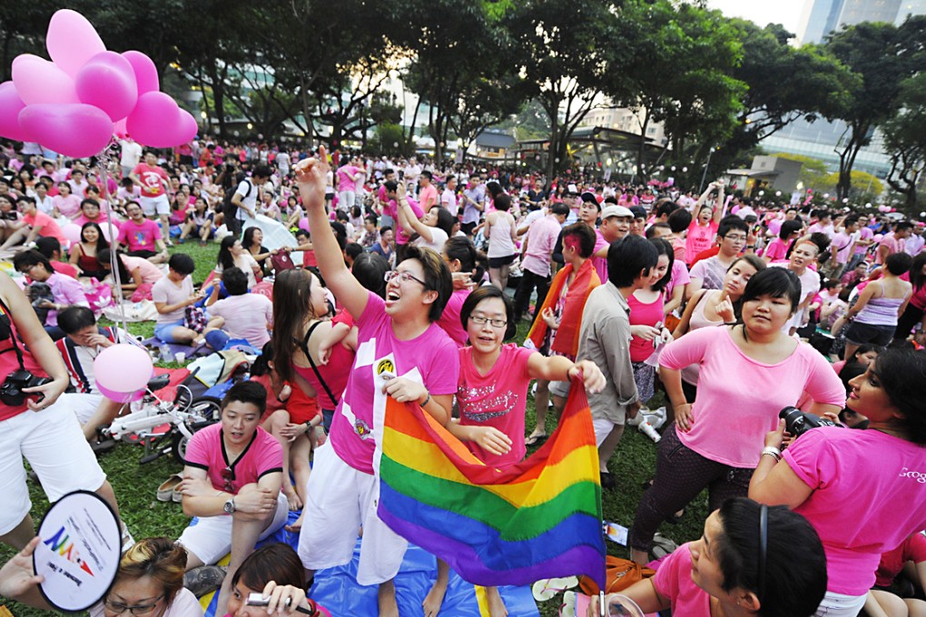 Last year's Pink Dot rally in support of gay rights in Singapore. Photo: AP