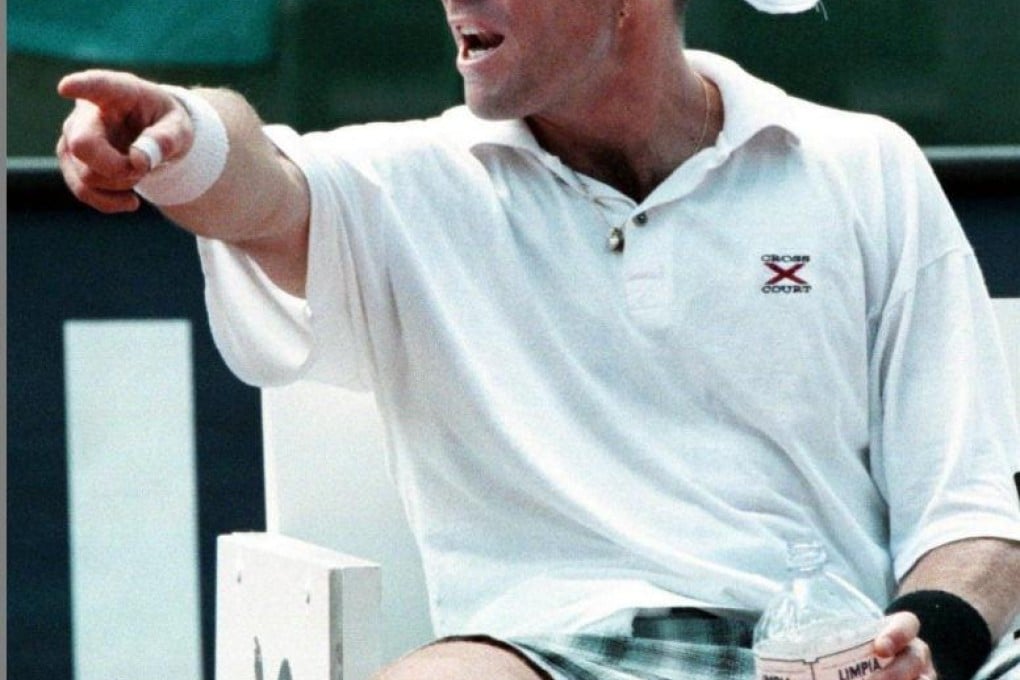 Former Wimbledon champion Pat Cash, pictured here having a discussion with an umpire at the Swiss Open in 1997, has always been an outspoken figure. Photo: AFP