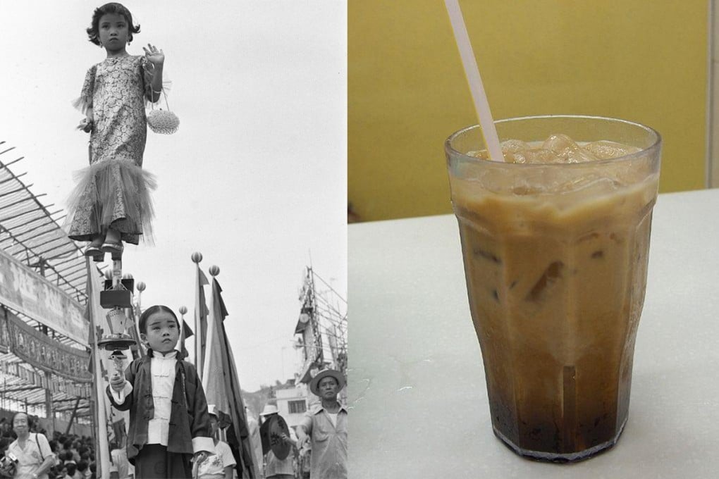 From left: children in costume attend the 1978 Cheung Chau Bun Festival; the tea-coffee concoction yuanyang. Photo: SCMP
