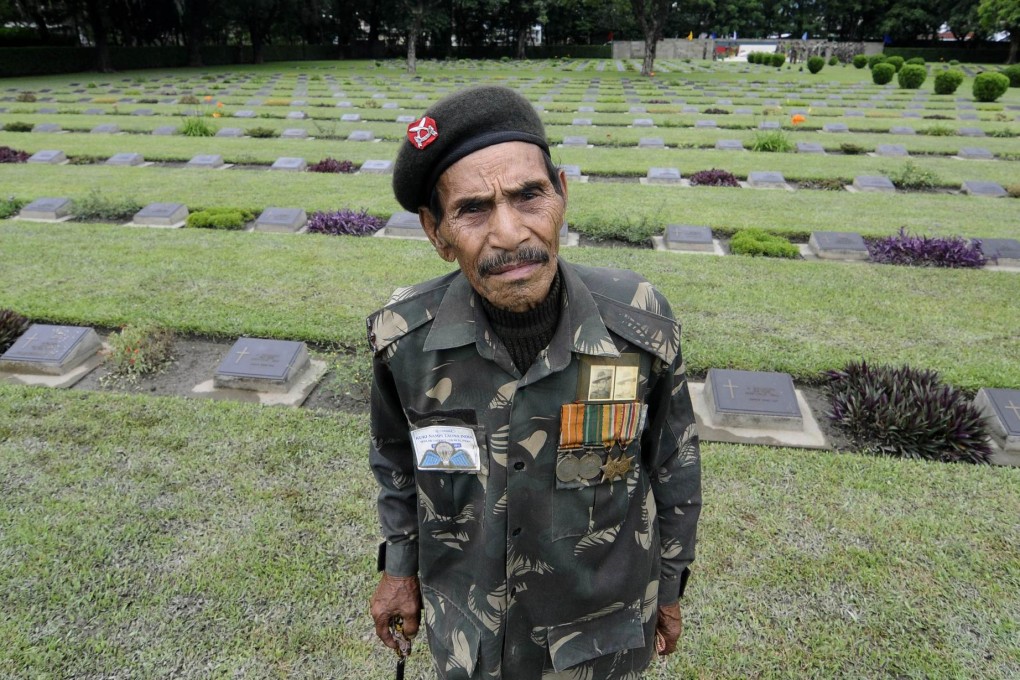 Indian veteran Sokhojang, 93, in Imphal. Photo: AFP