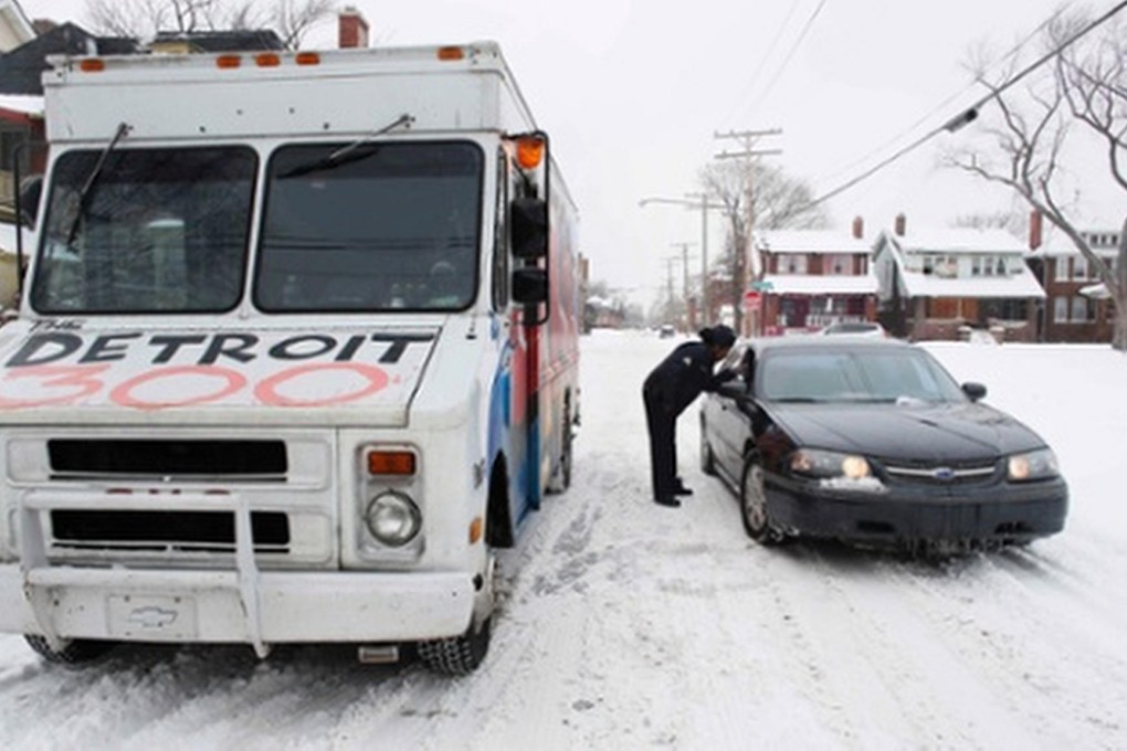 The Detroit 300 "War Wagon" hits the streets. Photo: SCMP