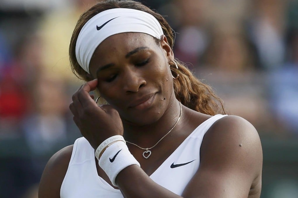 Serena Williams is disappointed as her form slump continues with a loss to Alize Cornet of France. Photo: Reuters