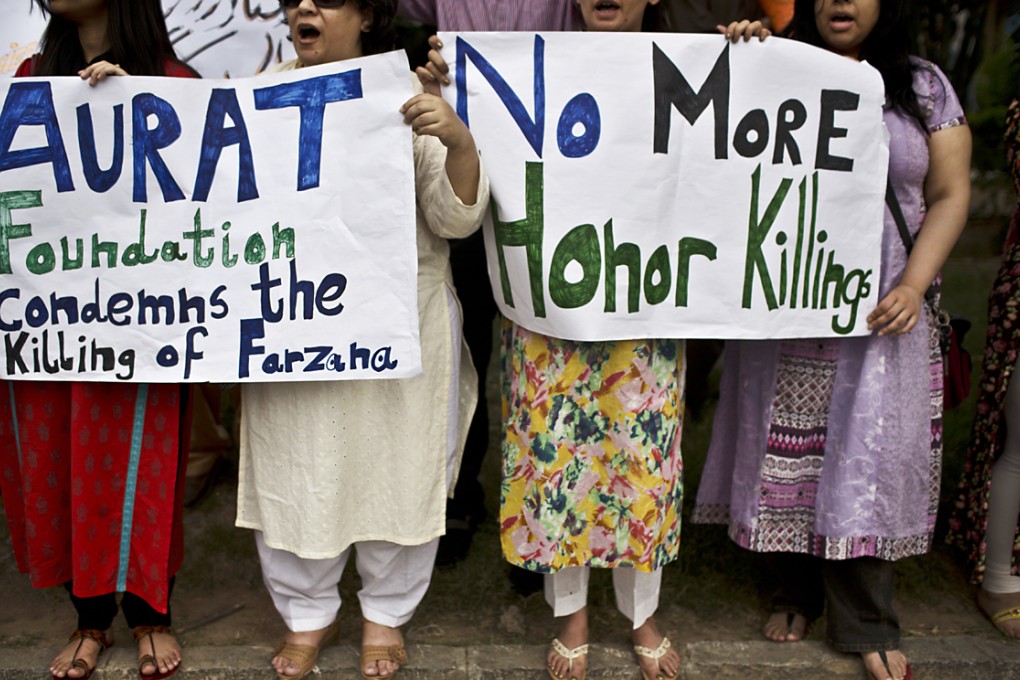 People protest against honour killings in Islamabad last month over the shocking murder of Farzana Parveen, another Pakistani woman killed for a disapproved marriage. Photo: AP