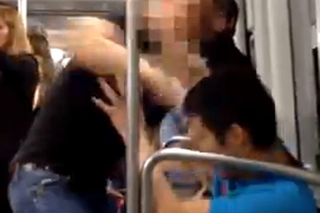 The alleged attack was caught on camera. Photo: SCMP