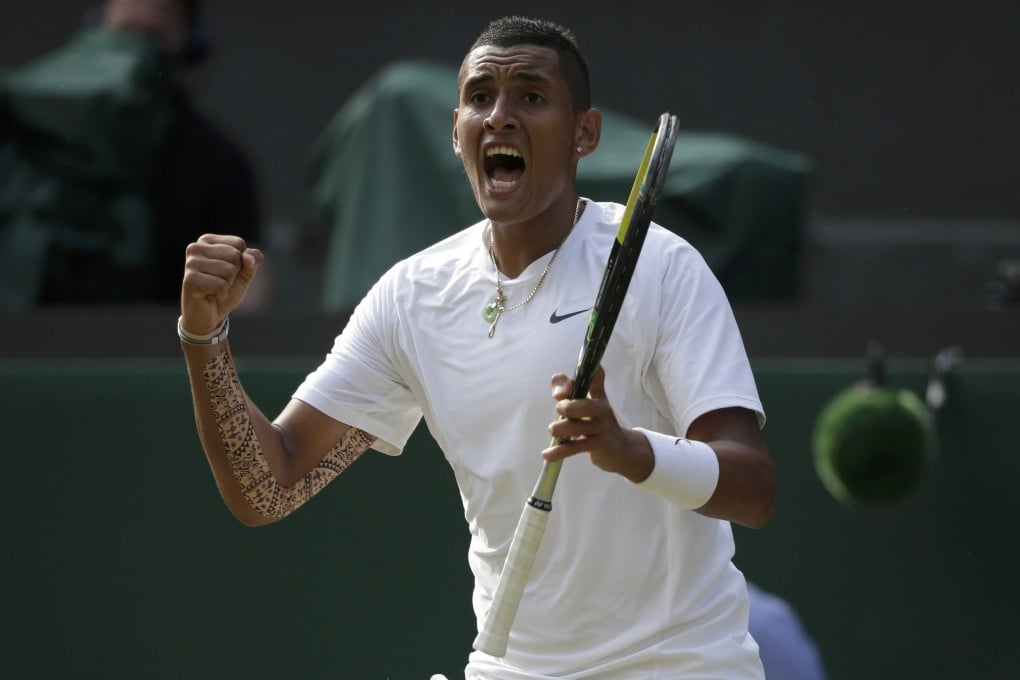 Nick Kyrgios can hardly believe he's won. Photo: Reuters