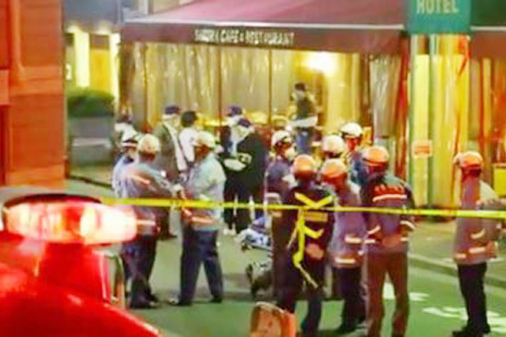 The scene outside the Tokyo restaurant where the alleged murder took place. Photo: SCMP Pictures.