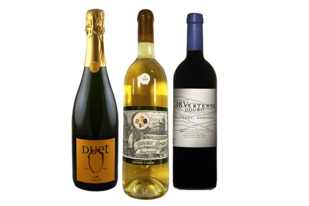 From left: Luis Pato Duet Baga-Bical 2010; Alexandre d'Almeida, Buçaco Branco Reservado 2010; Niepoort Vertente Douro 2008