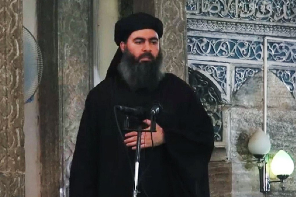 A video grab of Abu Bakr al-Baghdadi's sermon during Friday prayers at the Mosque in Mosul. Photo: EPA