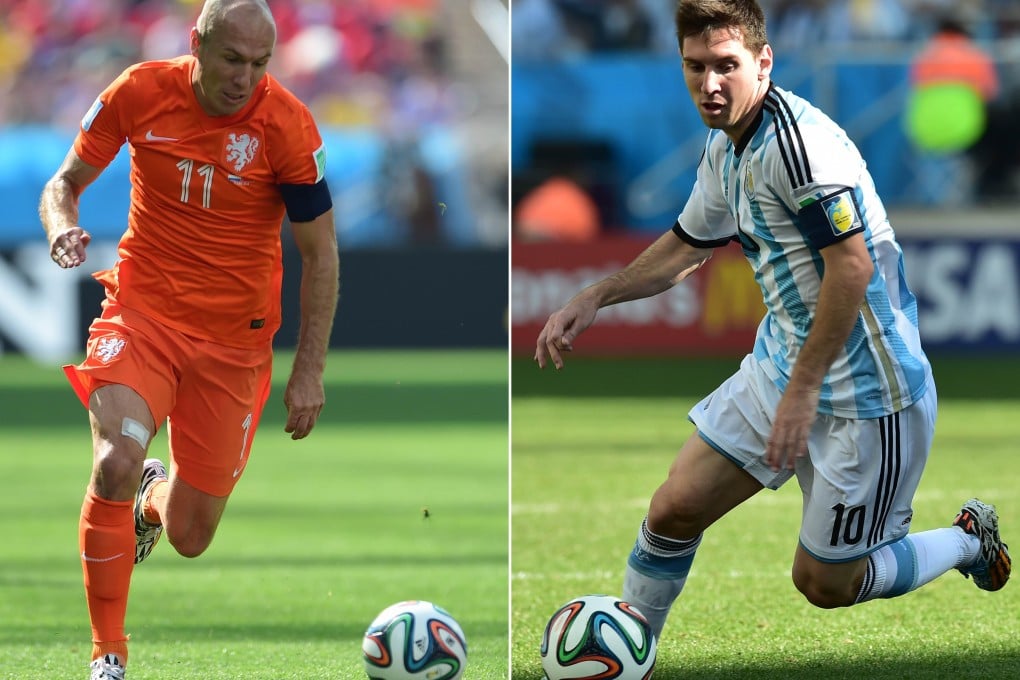Arjen Robben and Lionel Messi. Photo: AFP
