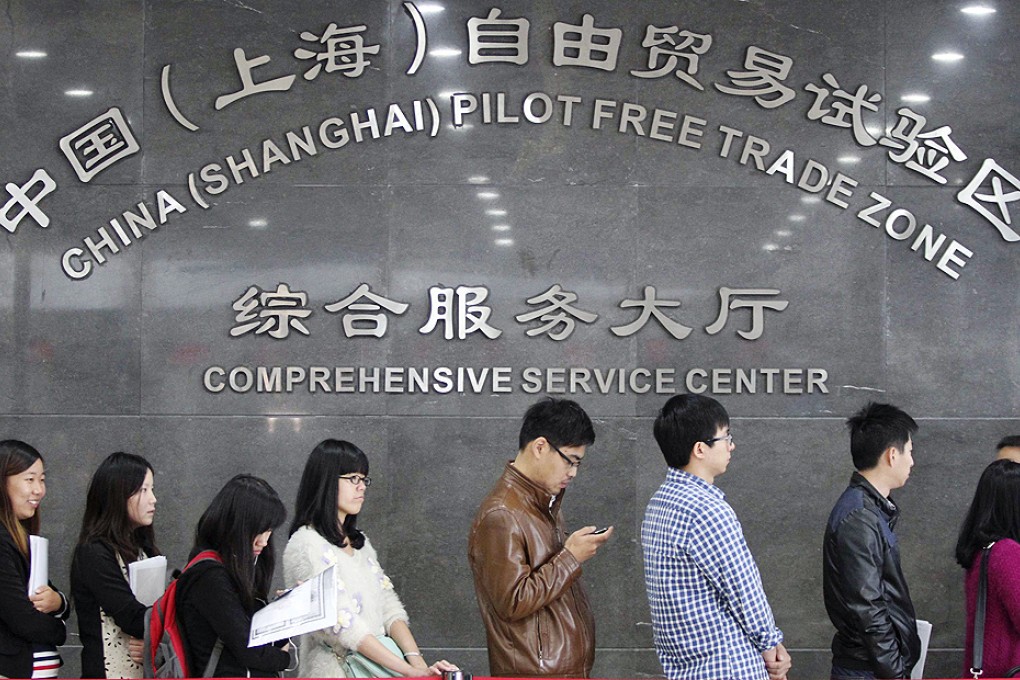 Five mainland banks have received the key permit for the free-trade zone, but no foreign bank has. Photo: Reuters