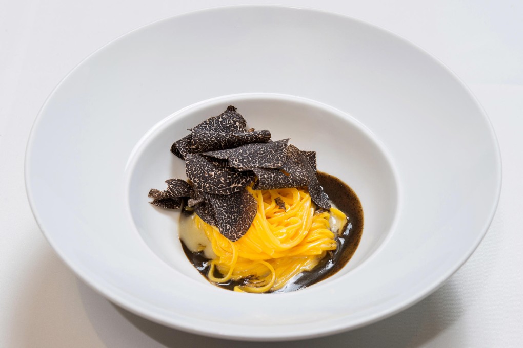 Tagliolini with butter, parmesan and black truffle at Otto e Mezzo.