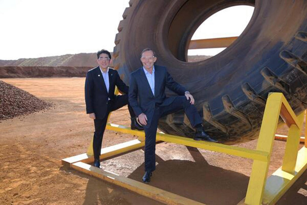 Abe and Abbott's "bizarre crotch shot". Photo: SCMP