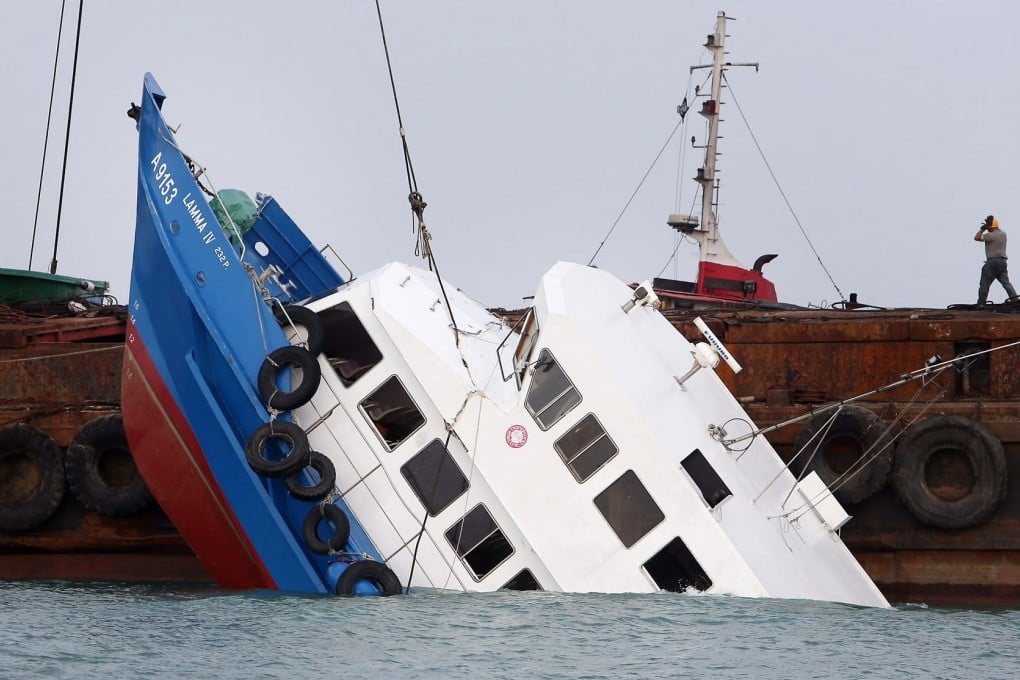 The Lamma IV sank after the collision in 2012. Photo: Sam Tsang