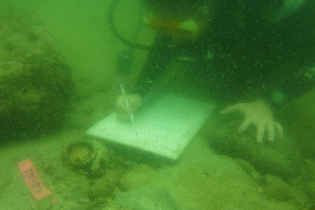 The divers are retracing a 2010 search in which they found a wealth of porcelain artefacts within a small area. Photo: SCMP Pictures