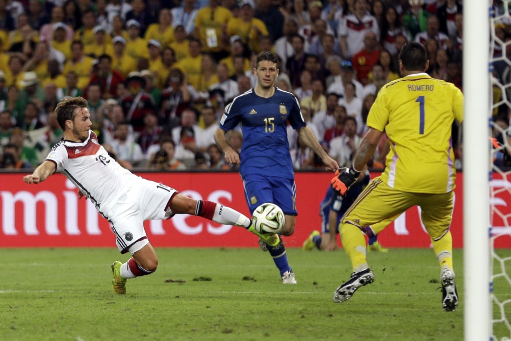 Mario Goetze scores the winner. Photo: AP