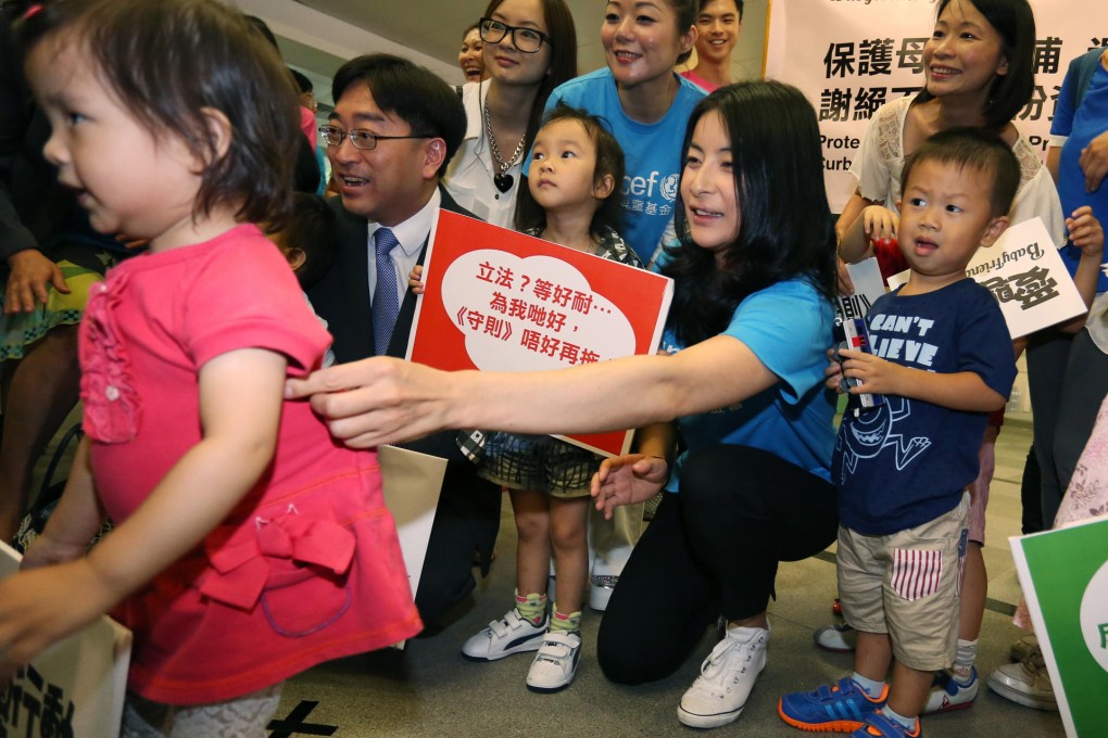 Dr Ko Wing-man (centre), Guo Jingjing (far right) and others meet the media yesterday. Picture: Nora Tam