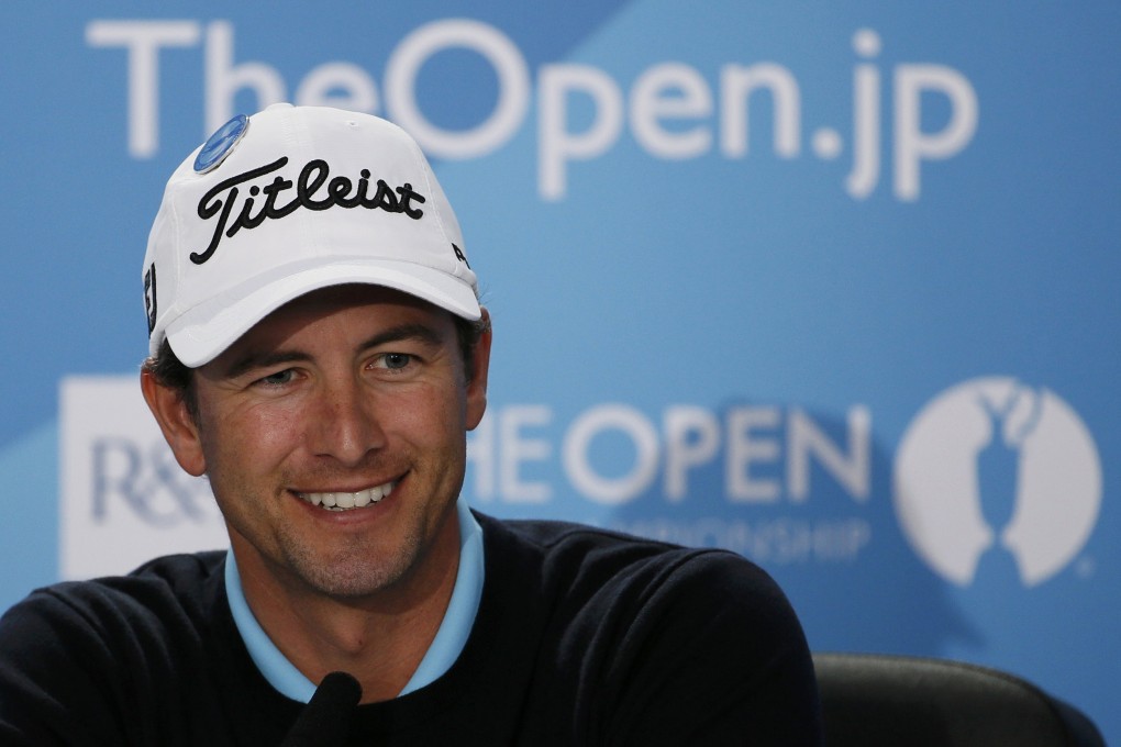 Adam Scott of Australia smiles during a news conference ahead of the British Open Championship at the Royal Liverpool Golf Club in Hoylake, northern England. Photo: Reuters