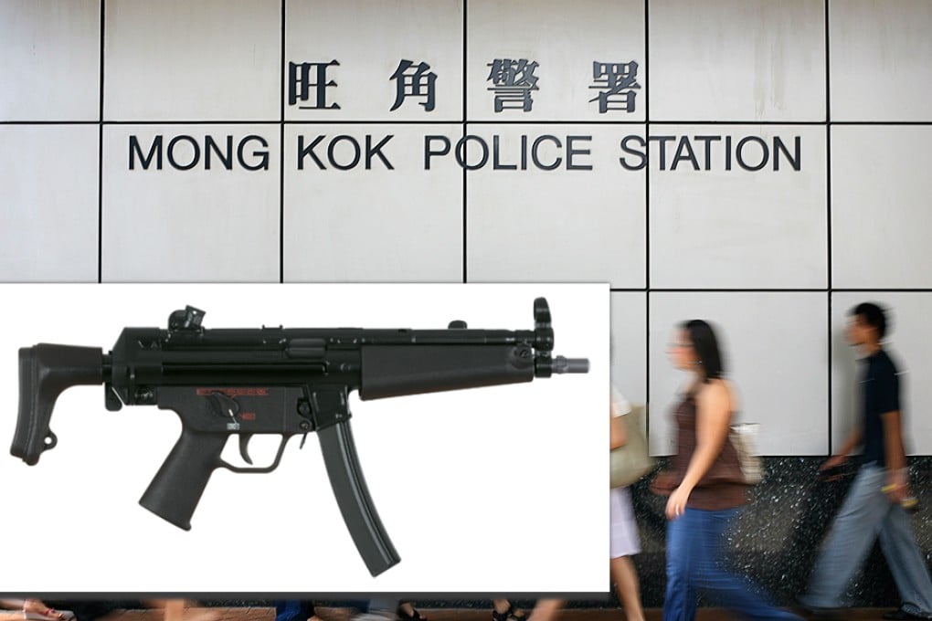 A policewoman is under investigation after her machine gun went off while she was unloading it at Mong Kok police station