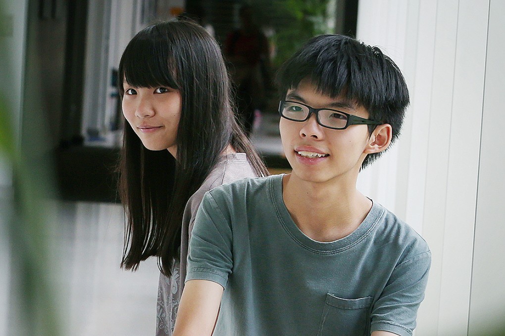 Agnes Chow Ting and Joshua Wong Chi-fung. Photo: Felix Wong