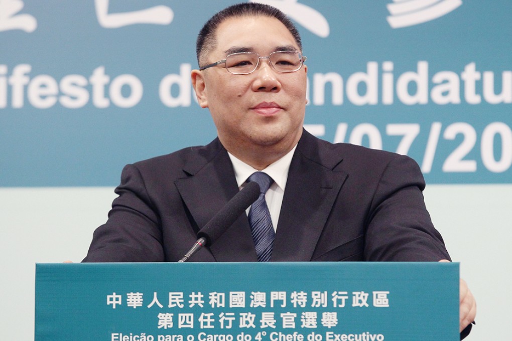 Dr Fernando Chui Sai-on, chief executive of Macau, is planning to stand for re-election on August 31. Photo: Dickson Lee