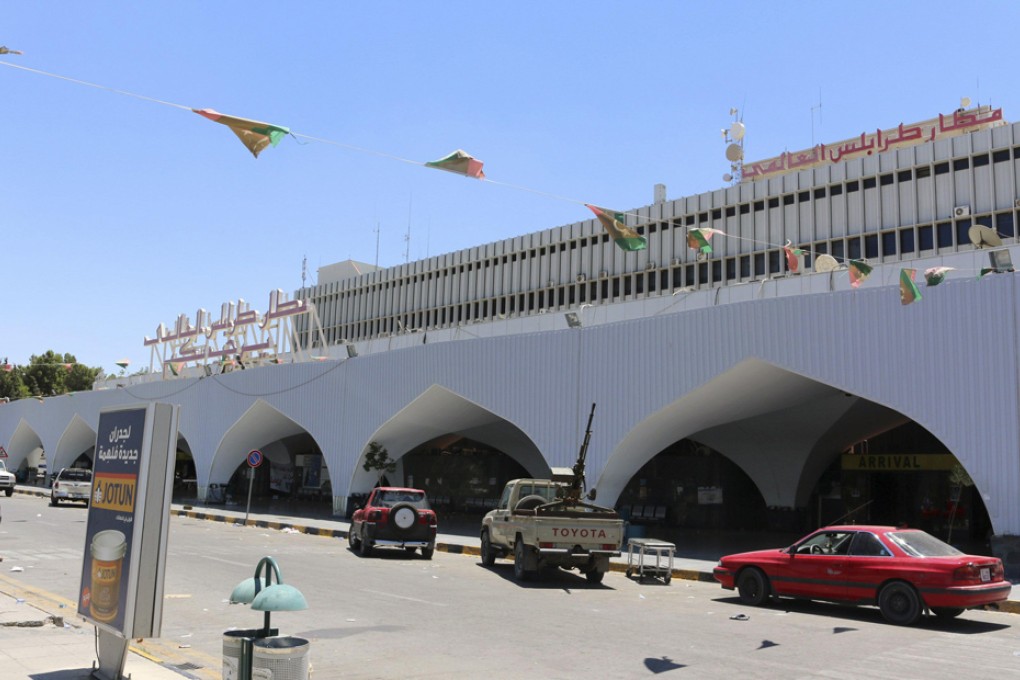 A general view of the front of the airport is seen after a shelling at Tripoli International Airport. Photo: Reuters