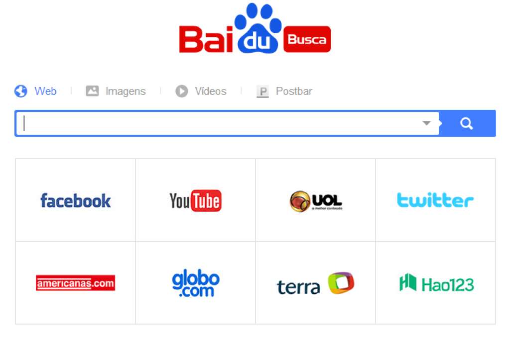 A screenshot of the front page of Baidu Busca. Photo: Tech in Asia