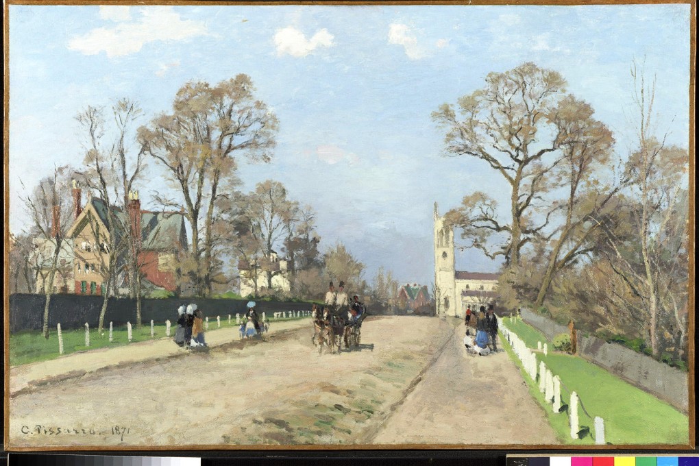 From London's National Gallery's "Making Colour" exhibition: Camille Pissarro's The Avenue, Sydenham(1871). Photos: The National Gallery (London), Trustees of the British Museum