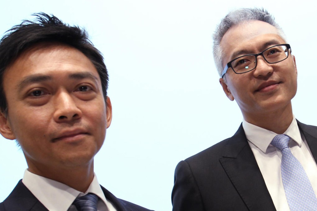 Gary Leung (left) says iBond investors will enjoy a premium of at least 2 per cent in the event of higher US interest rates. Photo: Dickson Lee