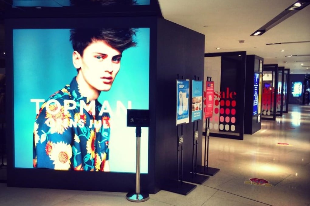 Light-box ad for Topman at Queensway Plaza. Photo: Jason Y Ng