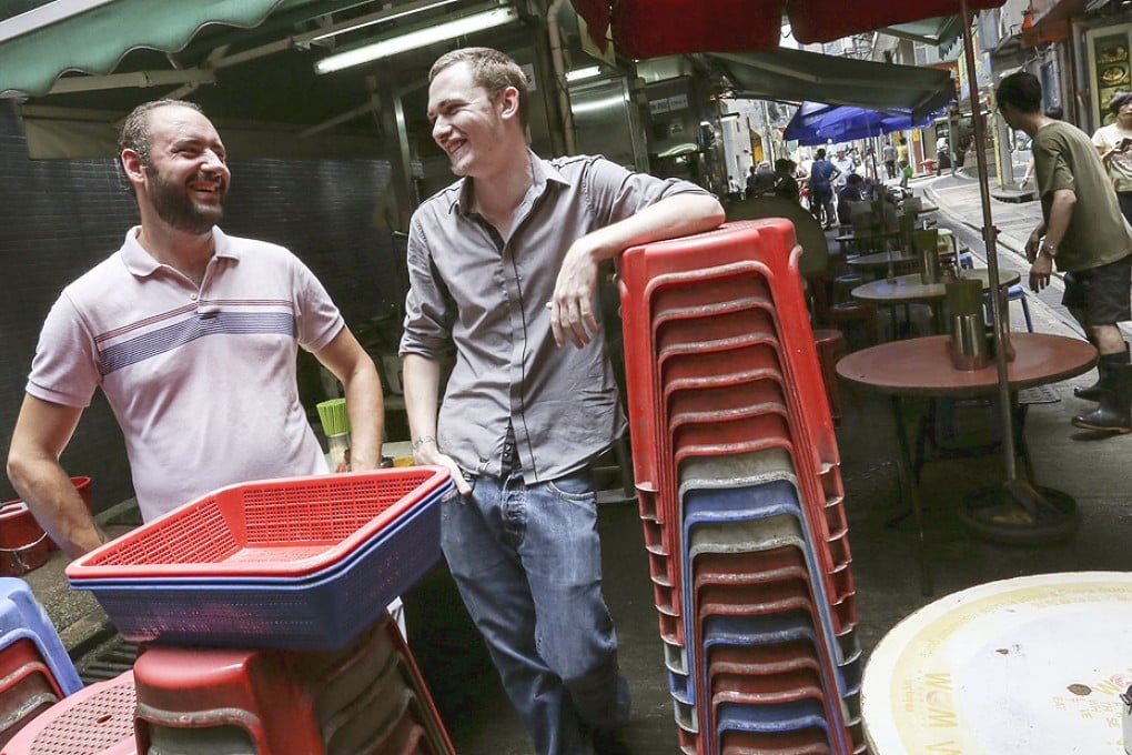 Joseph Angelakis (left) and Chris Owen have captured a key element of local culture in their documentary short, The Fading Spirit of Dai Pai Dong. Photos: Jonathan Wong, Sam Tsang