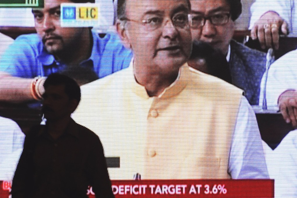 The modest budget Indian finance minister Arun Jaitley unveiled earlier this month was initially greeted by stock markets with a dive before the contents were properly digested. Photo: AFP