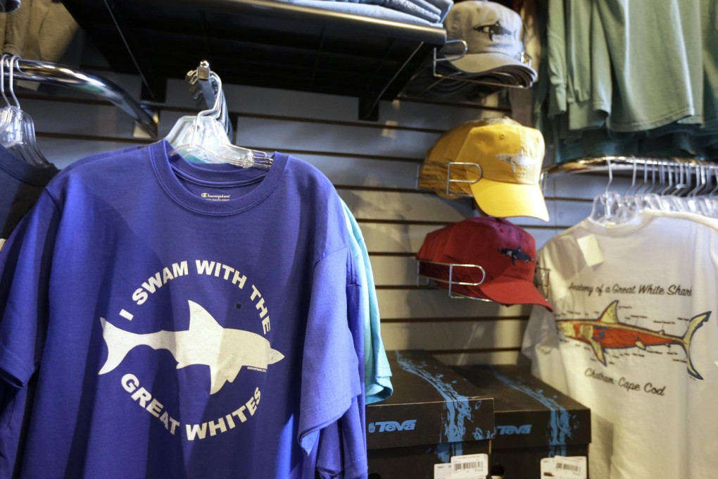 Shark-themed clothing is selling well in Massachusetts.Photo: AP