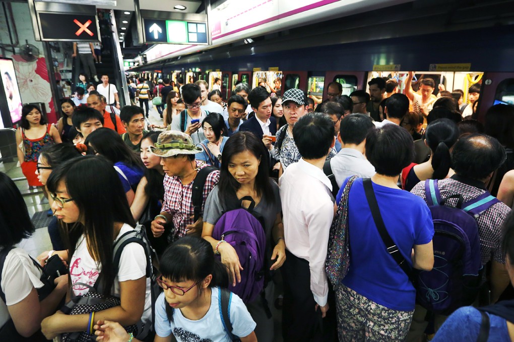 Services on the MTR's West Rail line were disrupted for more than six hours yesterday, after lightning damaged the railway's signalling system. Photo: Sam Tsang