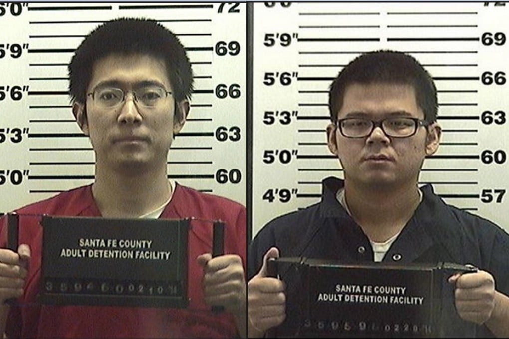 Cai Wentong  (left) and Cai Bo in this combined photo are accused of attempting to smuggle military technology out of the US to China. Photo: Santa Fe County Jail