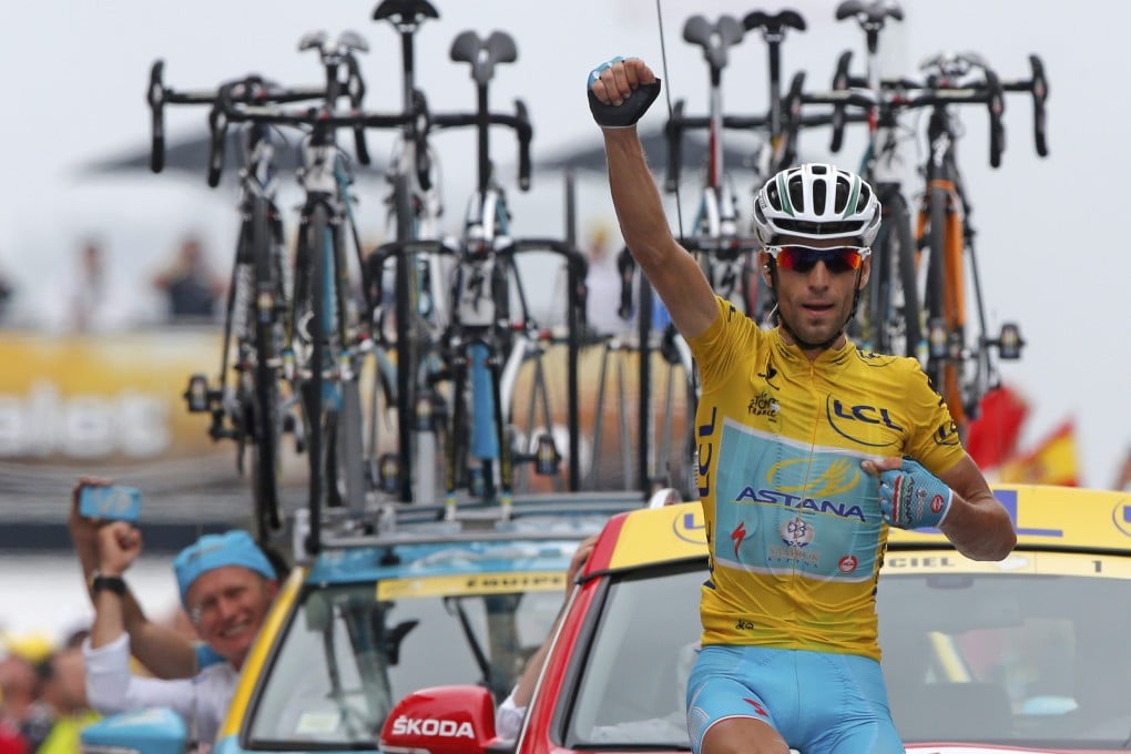 Tour de France leader Vincenzo Nibali of Italy wins the 145.5km 18th stage between Pau and Hautacam. Photo: Reuters