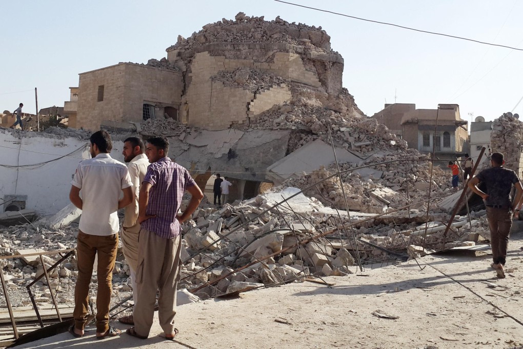 The mosque was the latest of half a dozen sites destroyed. Photo: AP